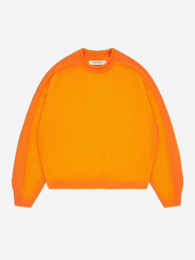 spray dye knit crew orange
