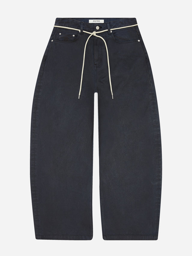 wide leg denim jean petrol