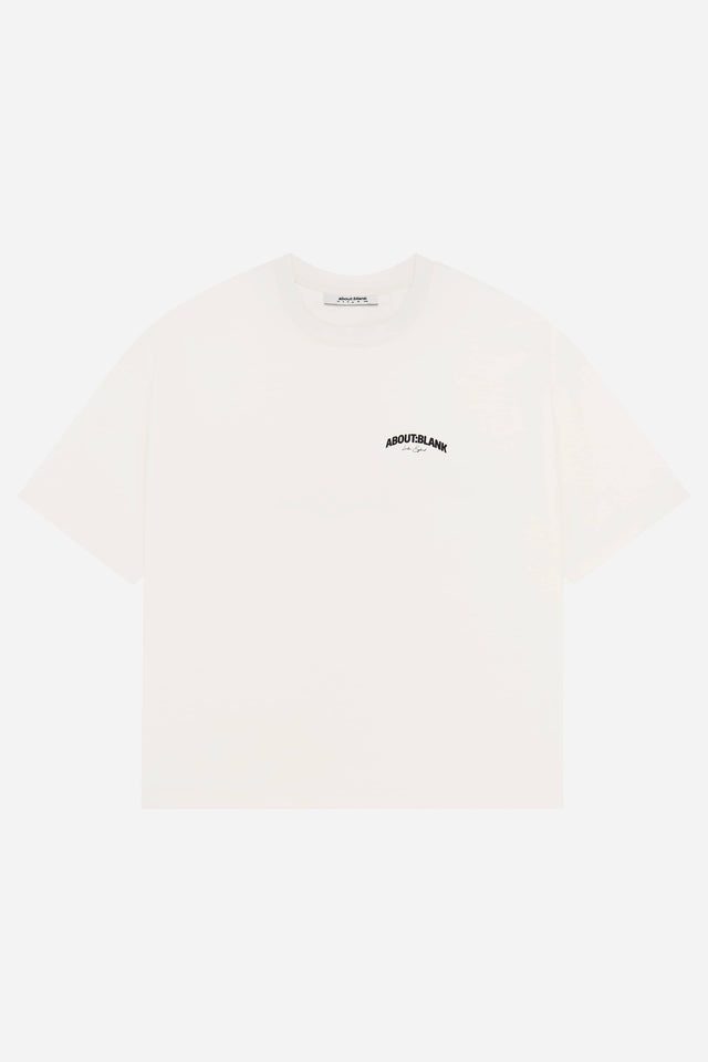arched logo t-shirt oat/black