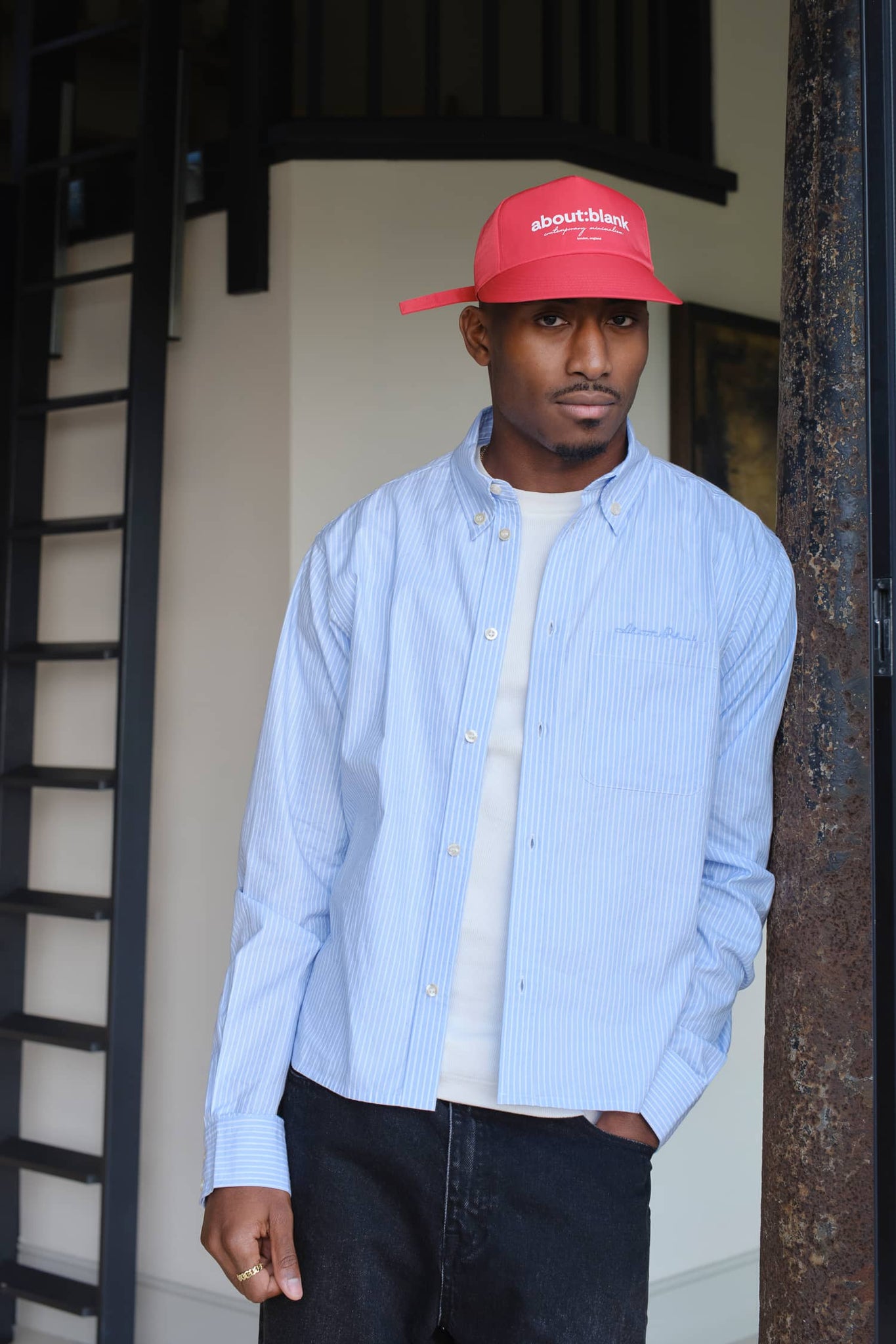 striped oxford shirt white/blue