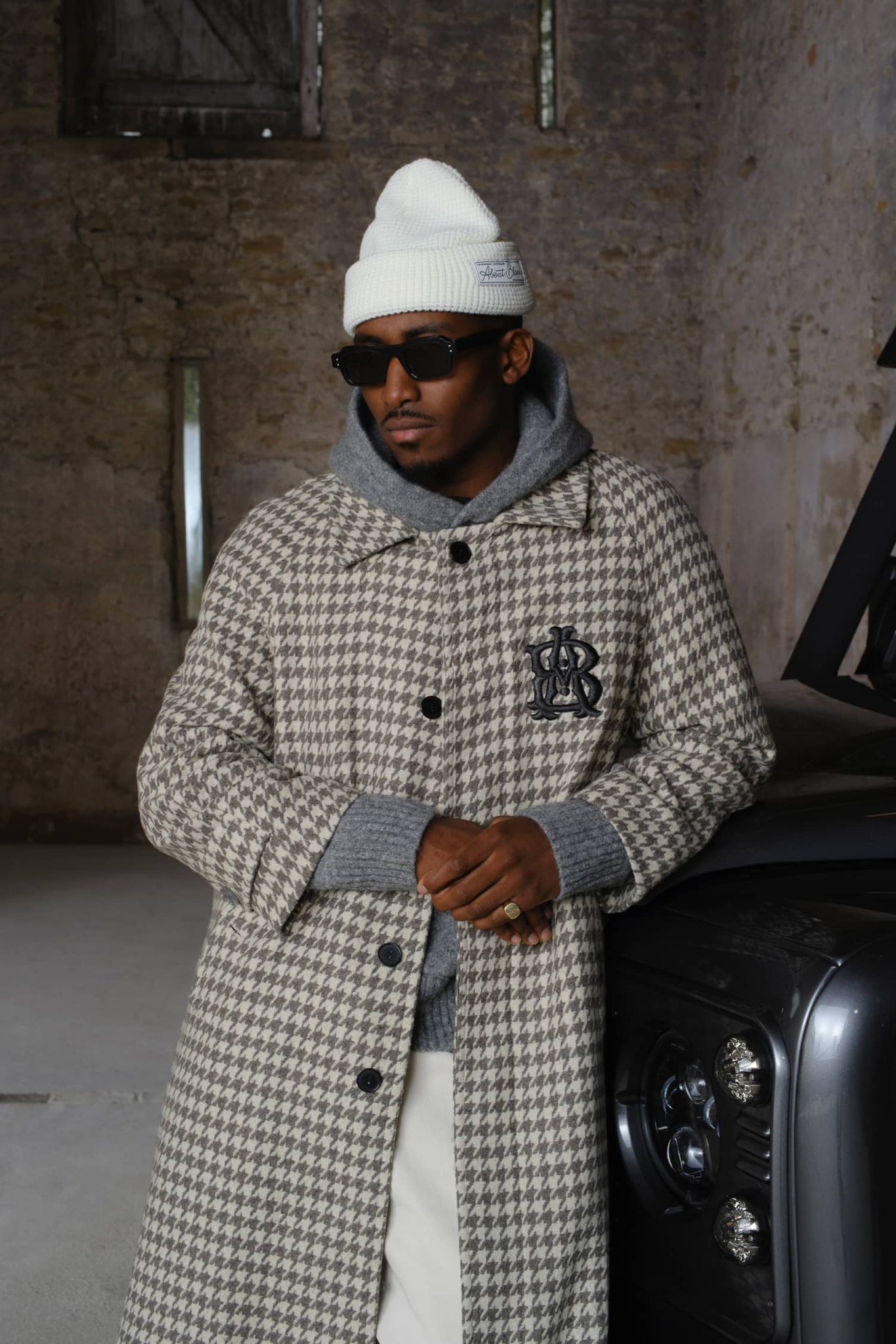 houndstooth trench coat