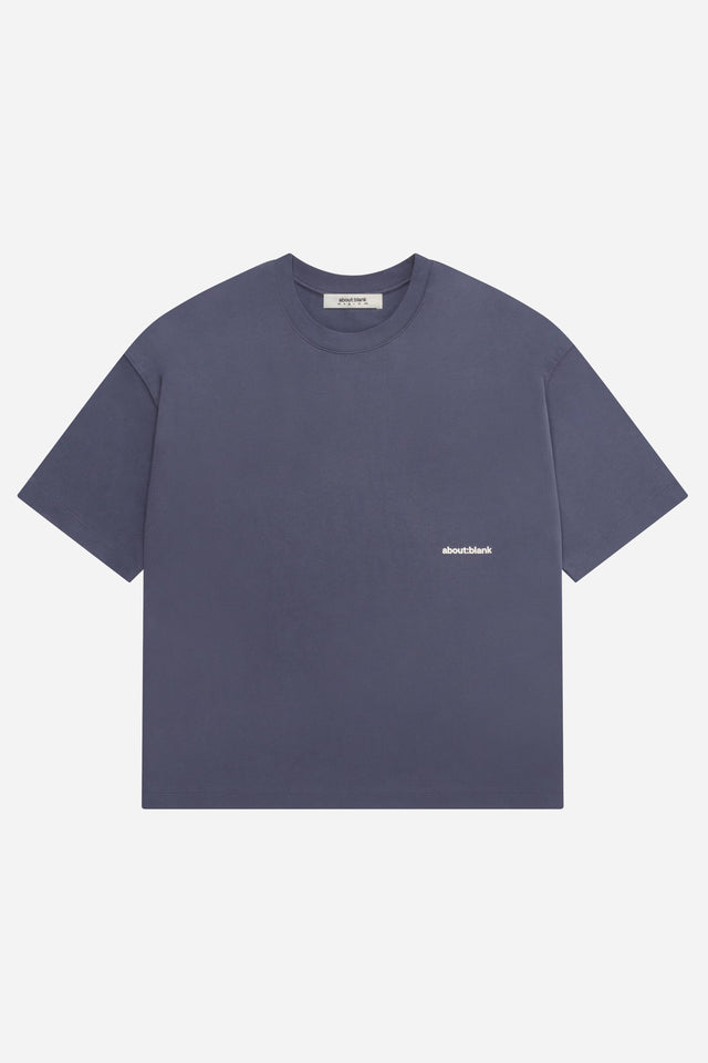 box t-shirt smoke blue/ecru