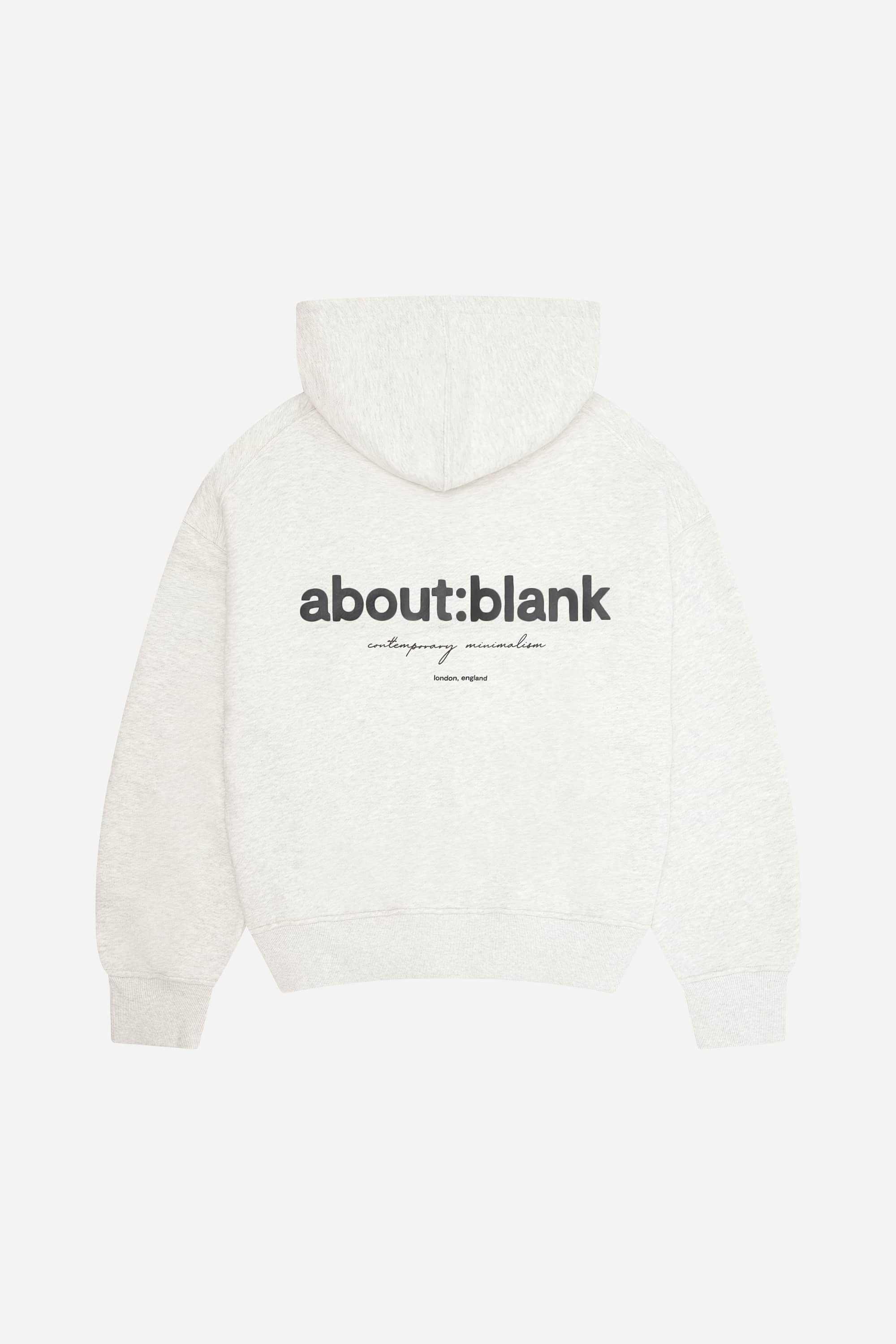 about:blank | box zip hoodie grey marl/white