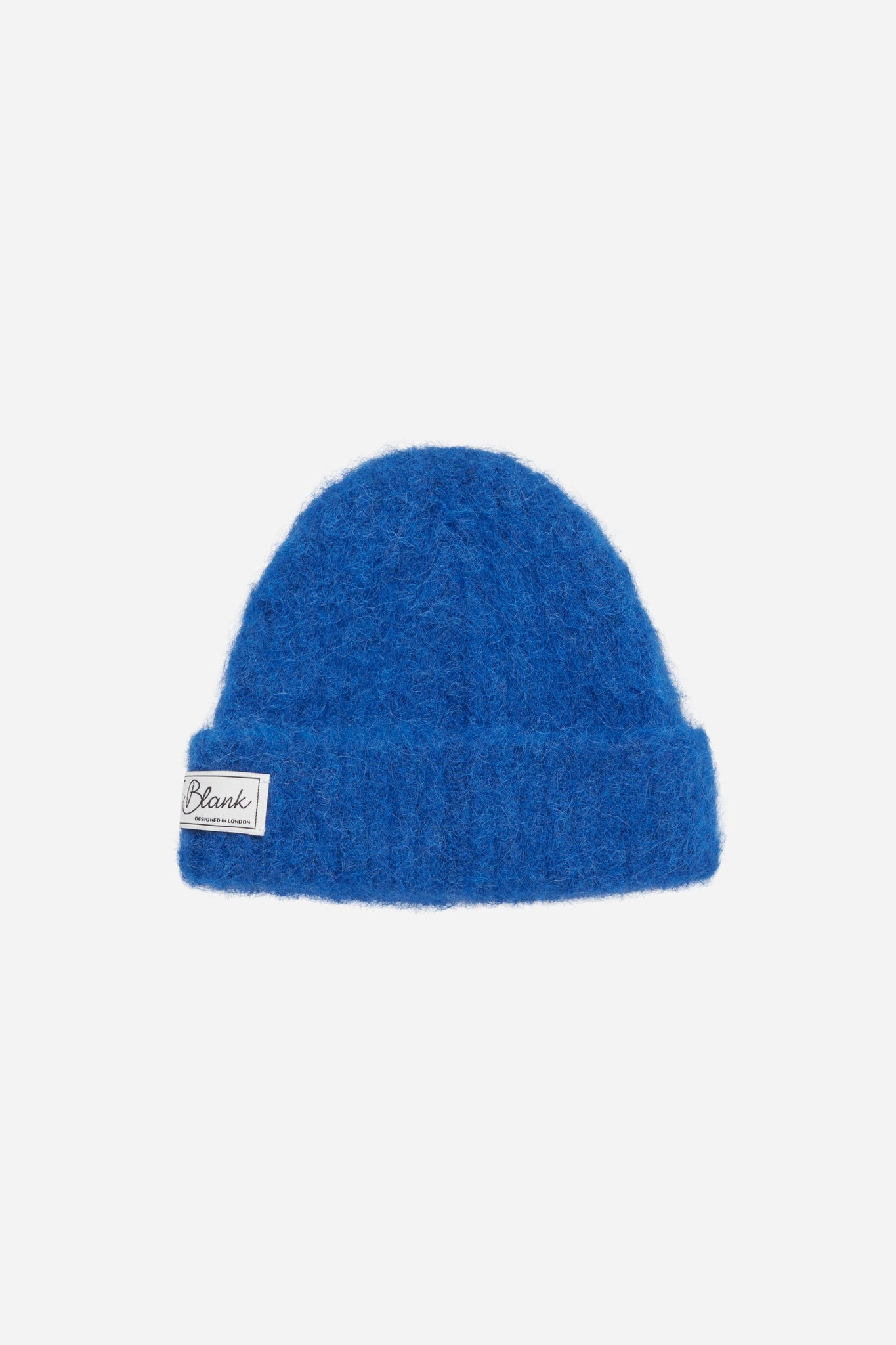 brushed alpaca beanie cerulean blue