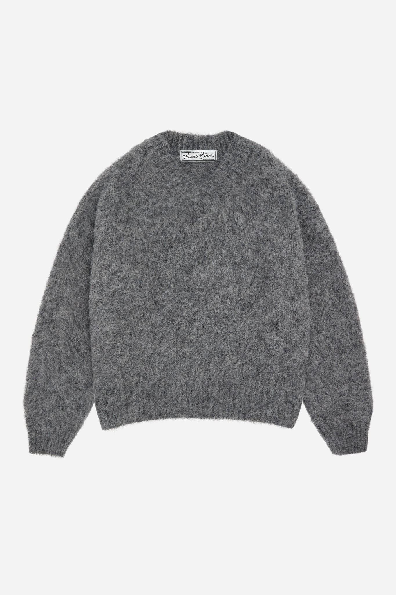 brushed alpaca v-neck jumper grey