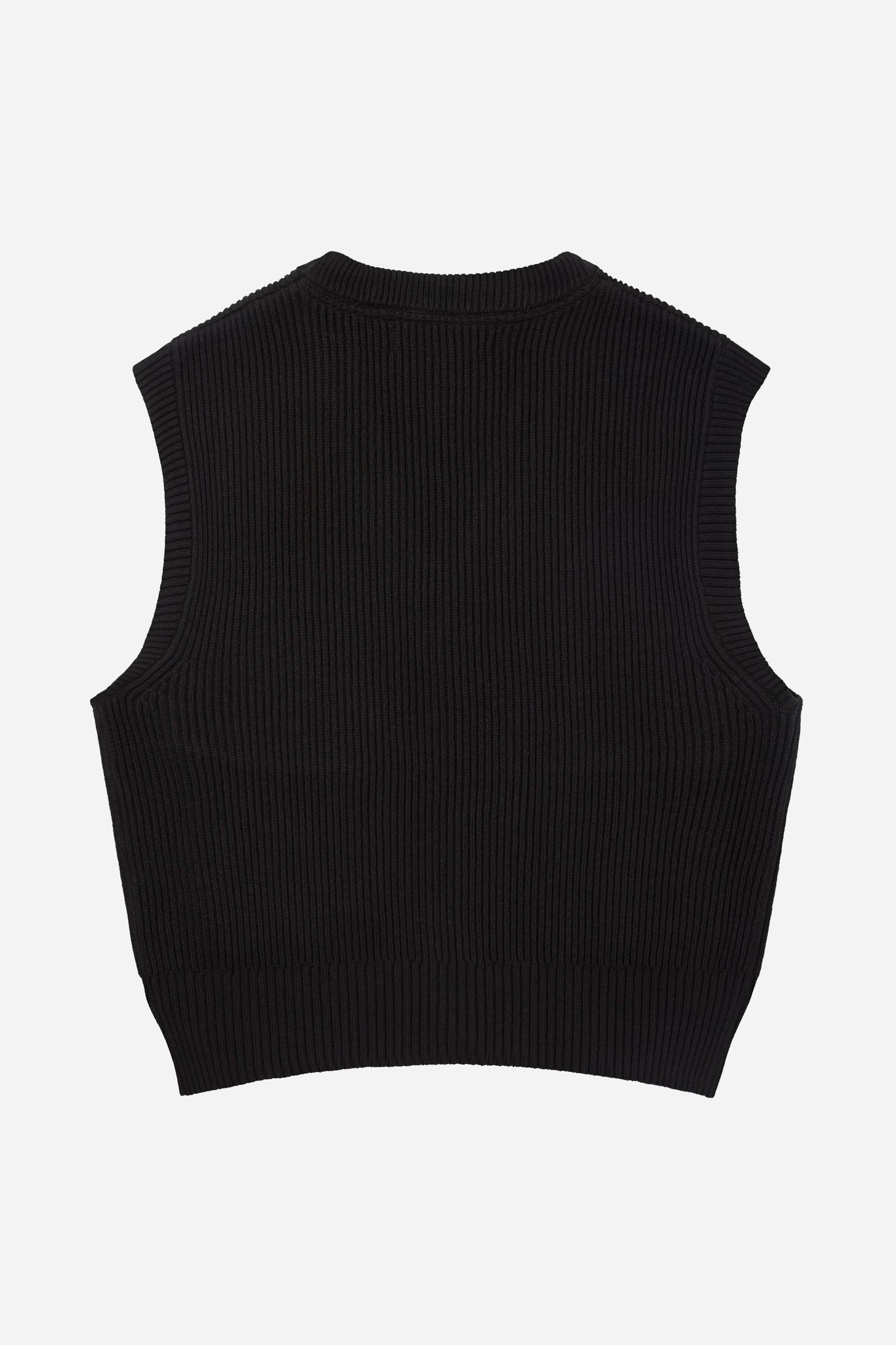 button knitted vest black