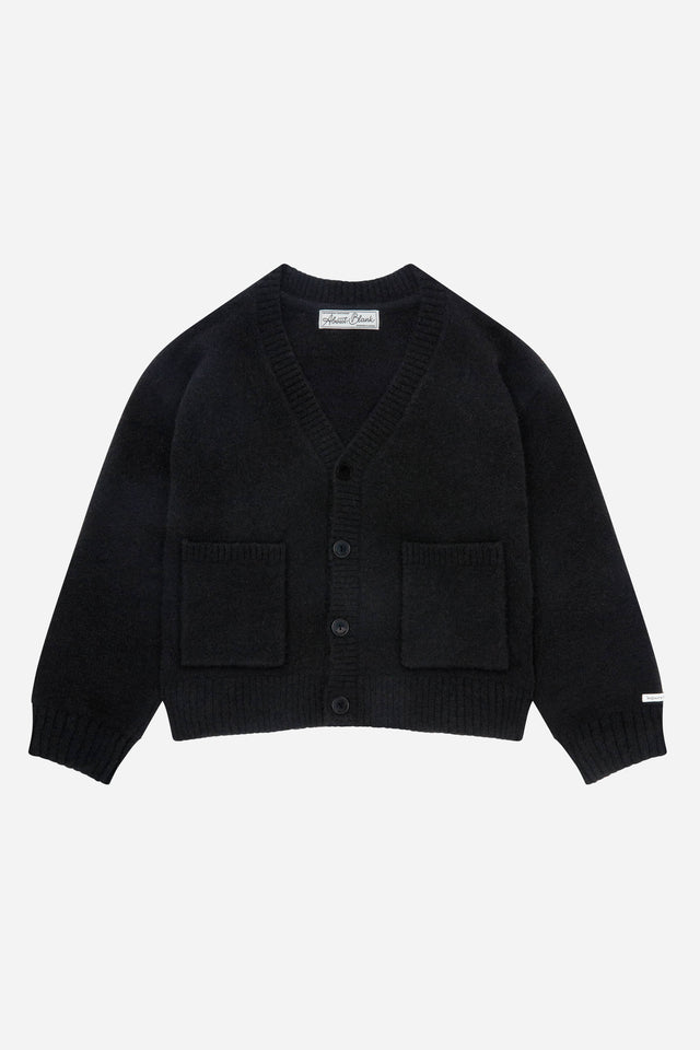 mohair knitted cardigan black/ecru
