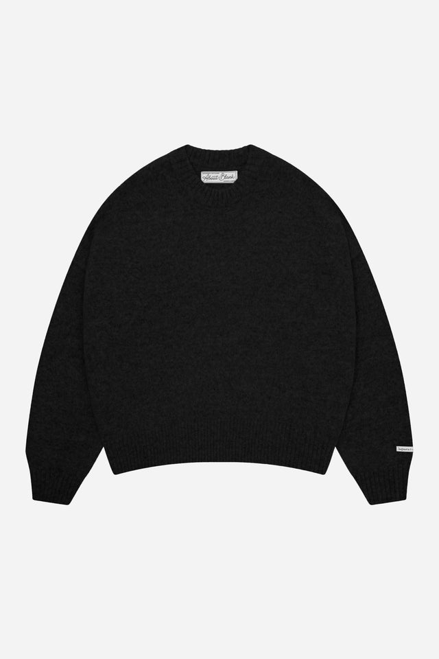 mohair knitted crewneck black/ecru