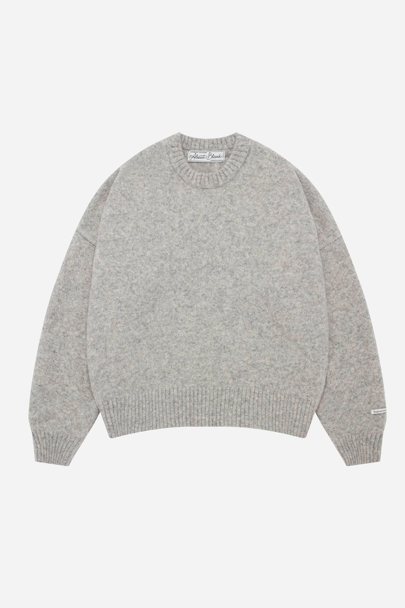 mohair knitted crewneck grey/ecru