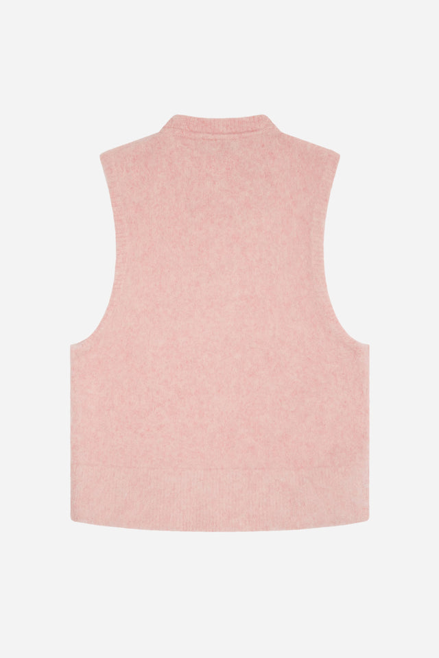 brushed vest pink