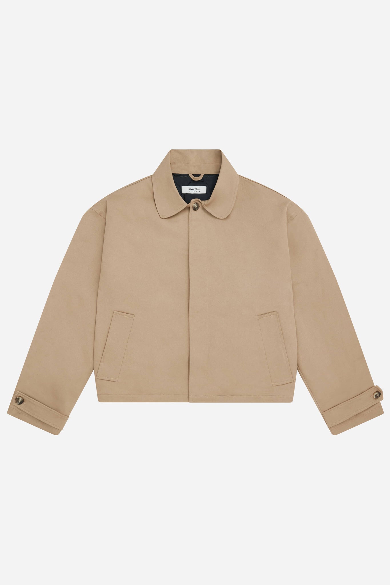 cropped button jacket sand