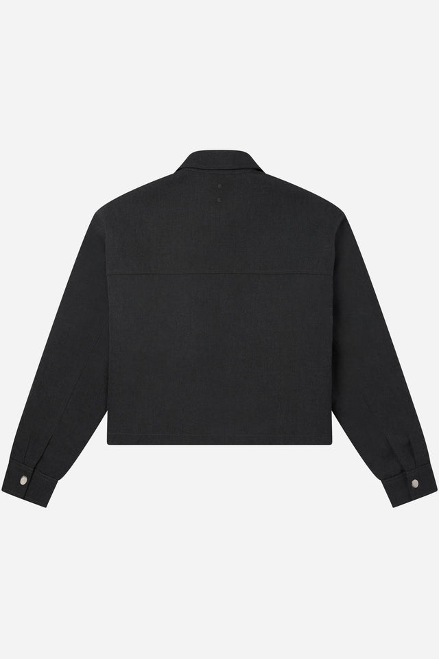 cropped zipped jacket charcoal