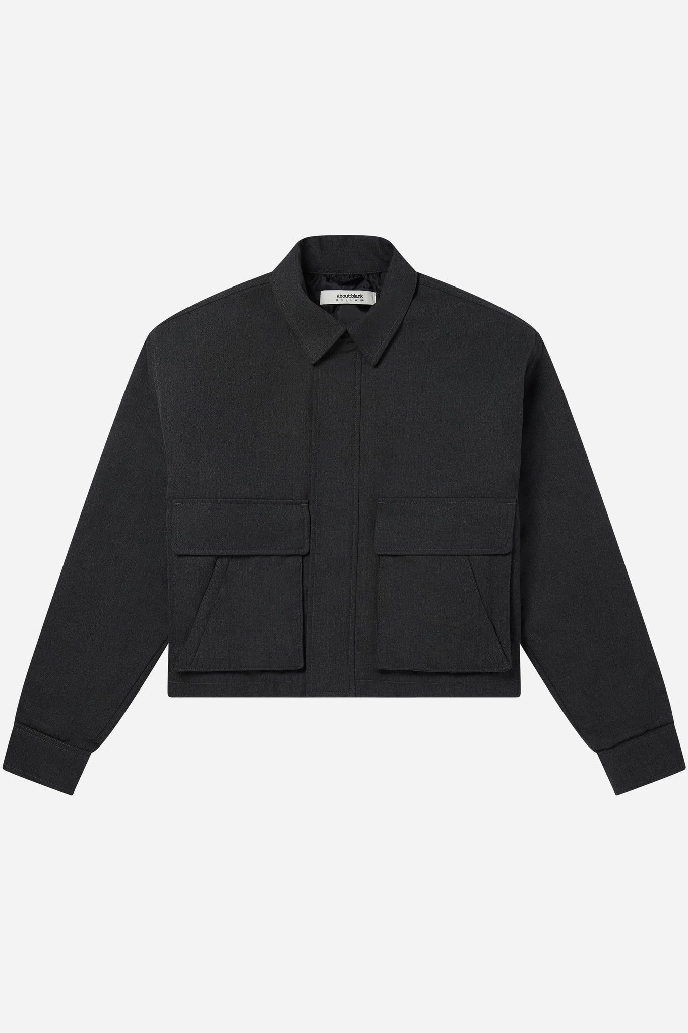 cropped zipped jacket charcoal