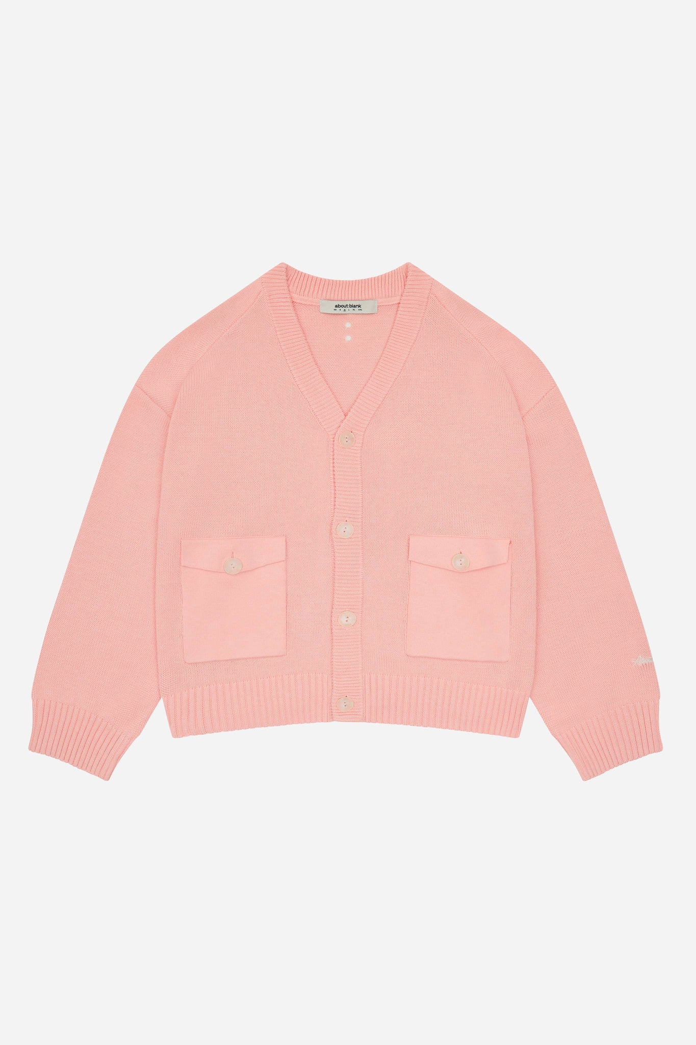 button cardigan pink