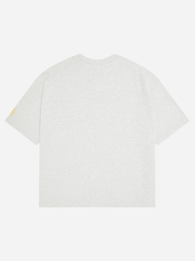 college t-shirt grey marl/yellow