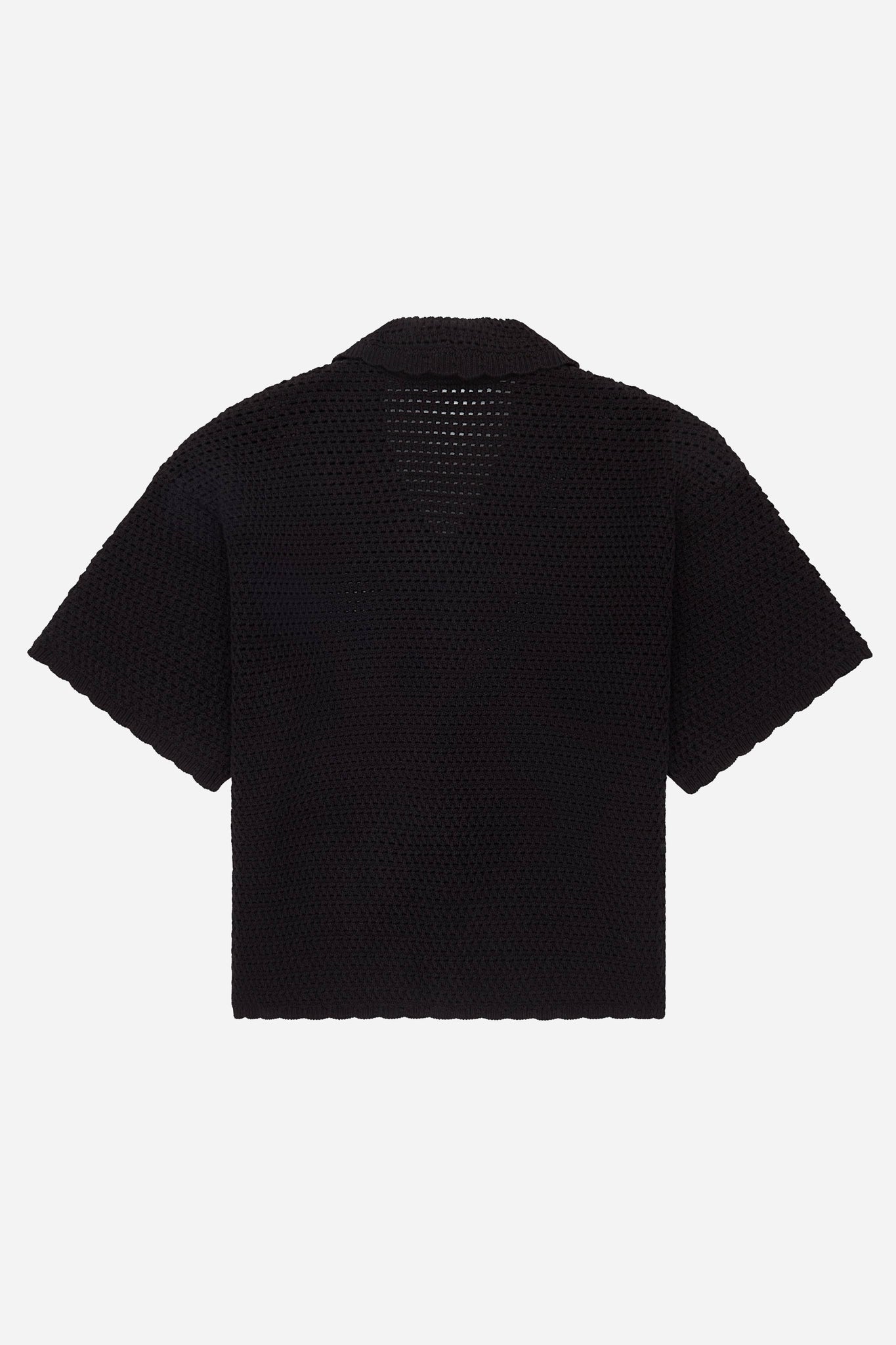 crochet cropped shirt black