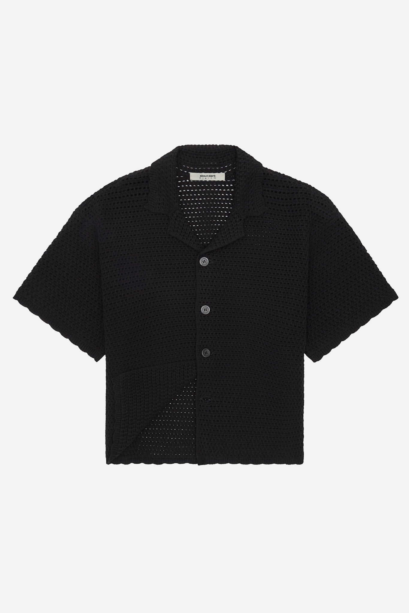 crochet cropped shirt black