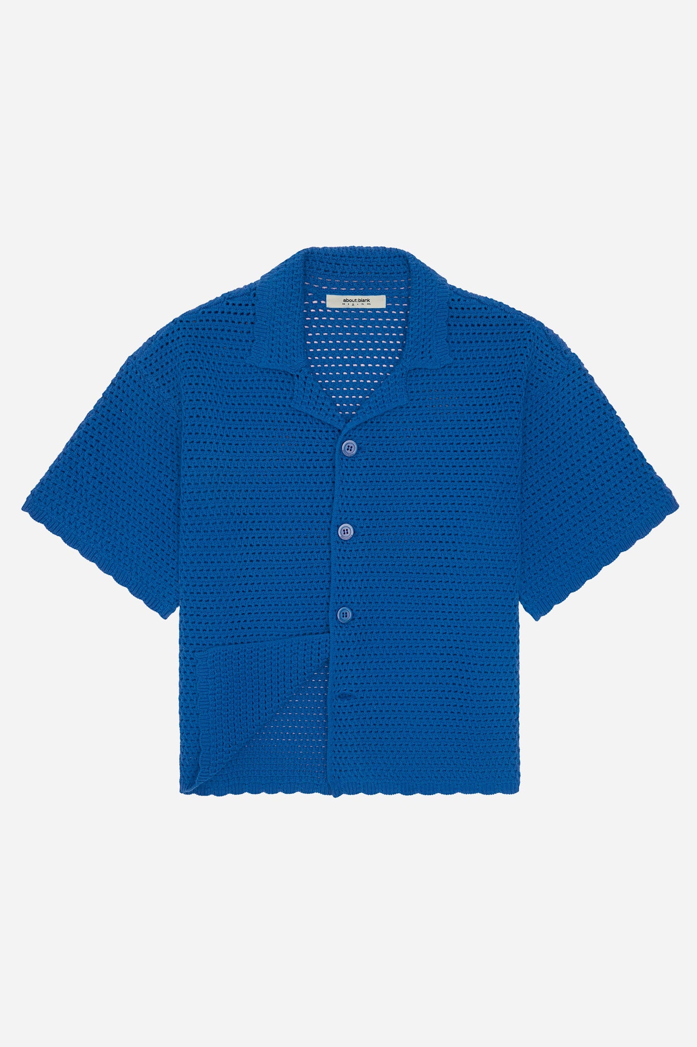 crochet cropped shirt estate blue