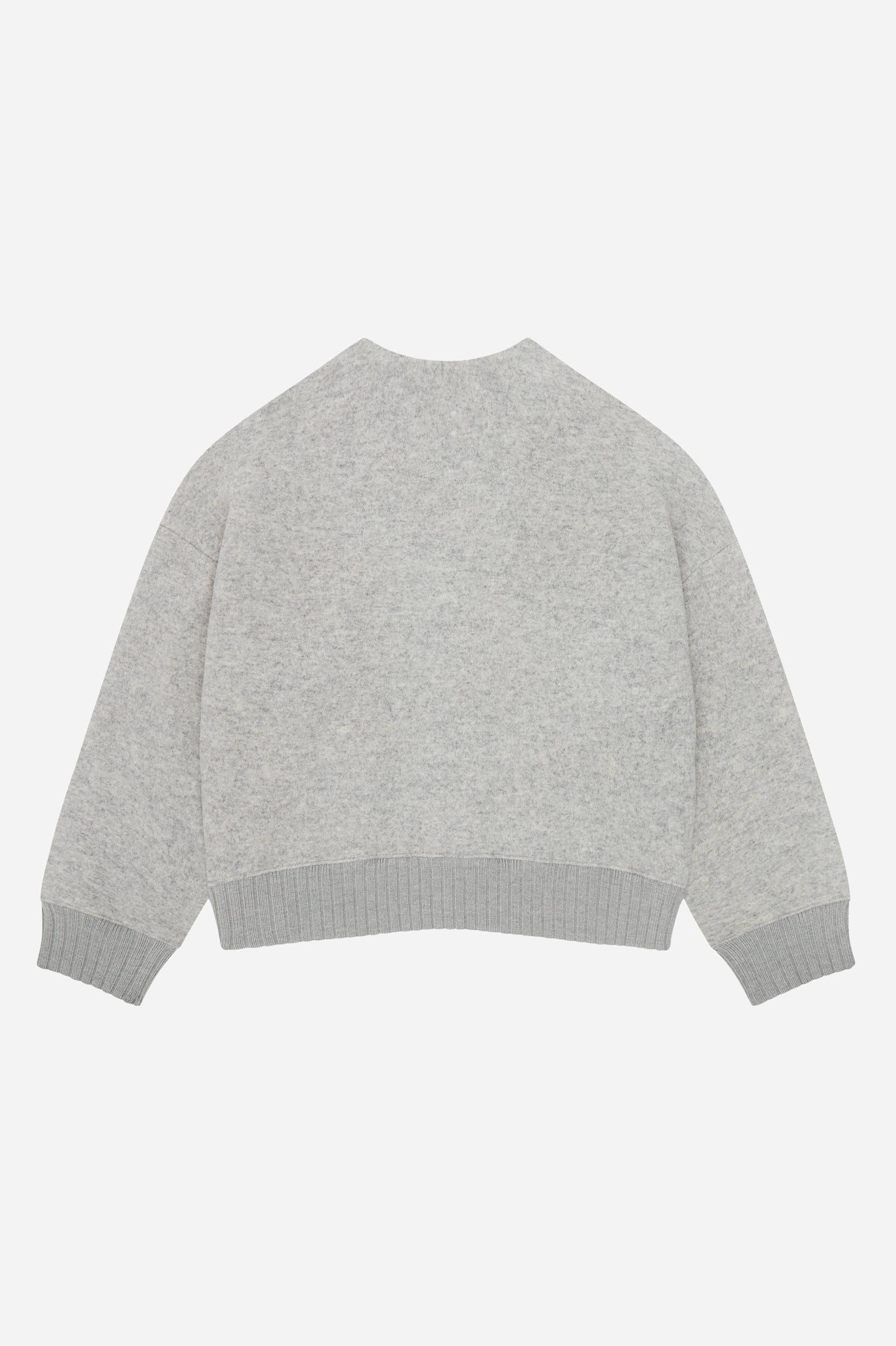 OG cropped wool cardigan heather grey