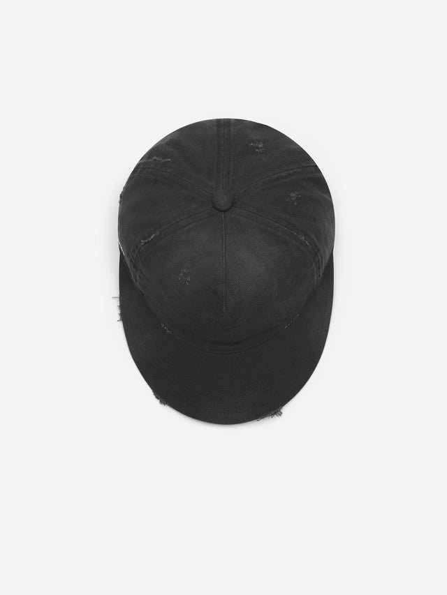 distressed cap washed black