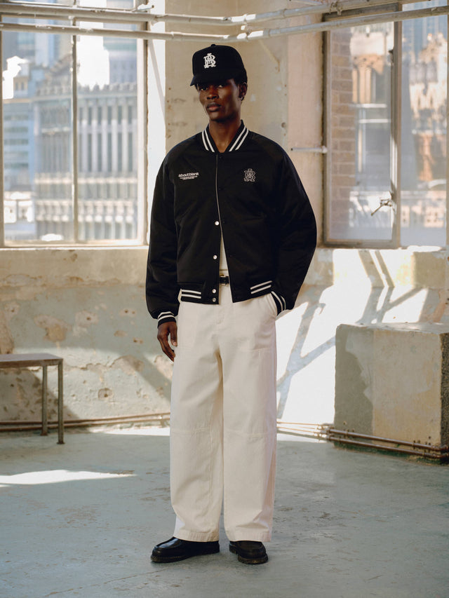 reversible satin jacket black/ecru
