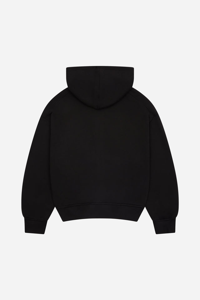 dual logo zip hoodie black/ecru