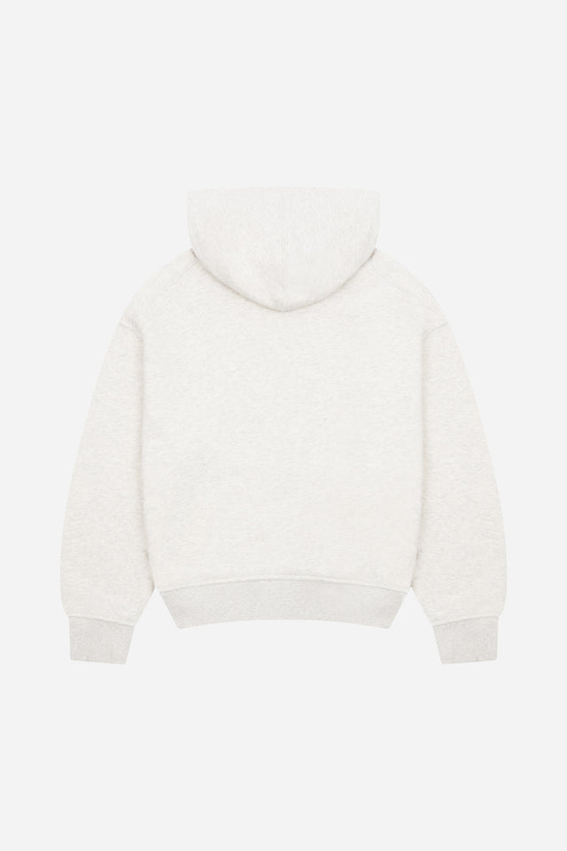 dual logo zip hoodie grey marl/black