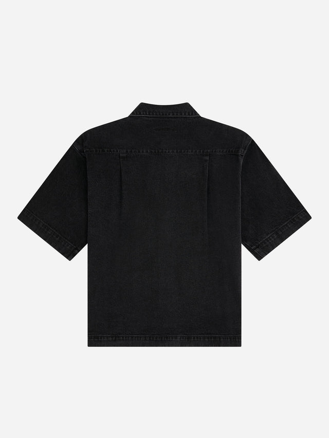 denim short sleeve shirt vintage black