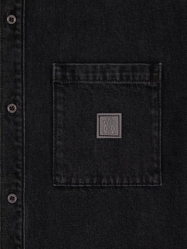 denim short sleeve shirt vintage black