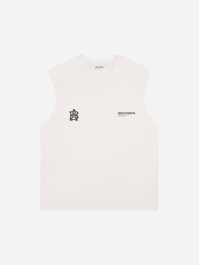 dual logo sleeveless t-shirt oat