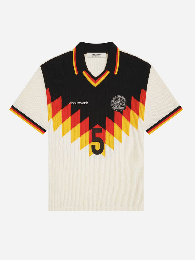 knitted football shirt white/black
