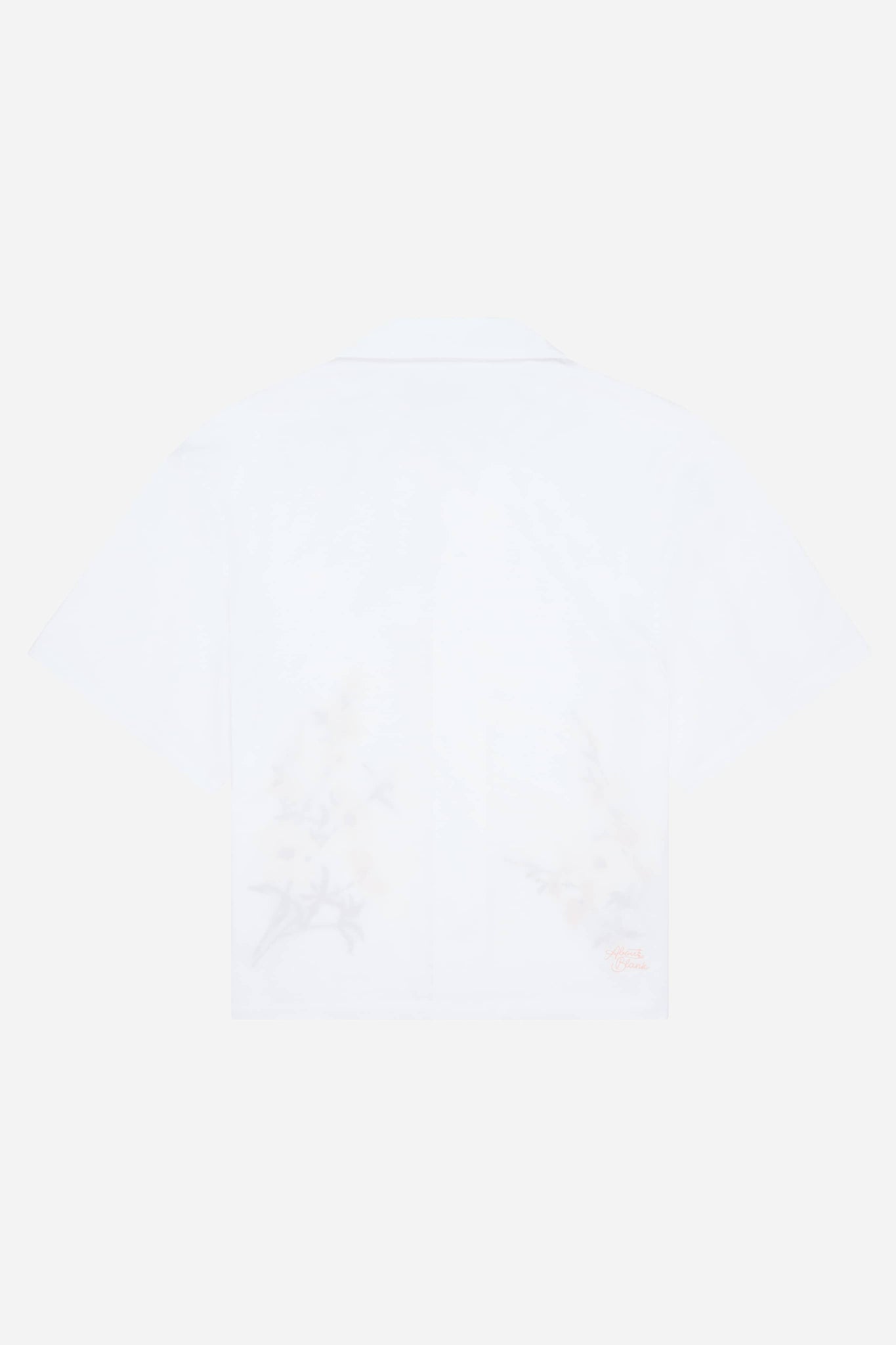 embroidered floral resort shirt white