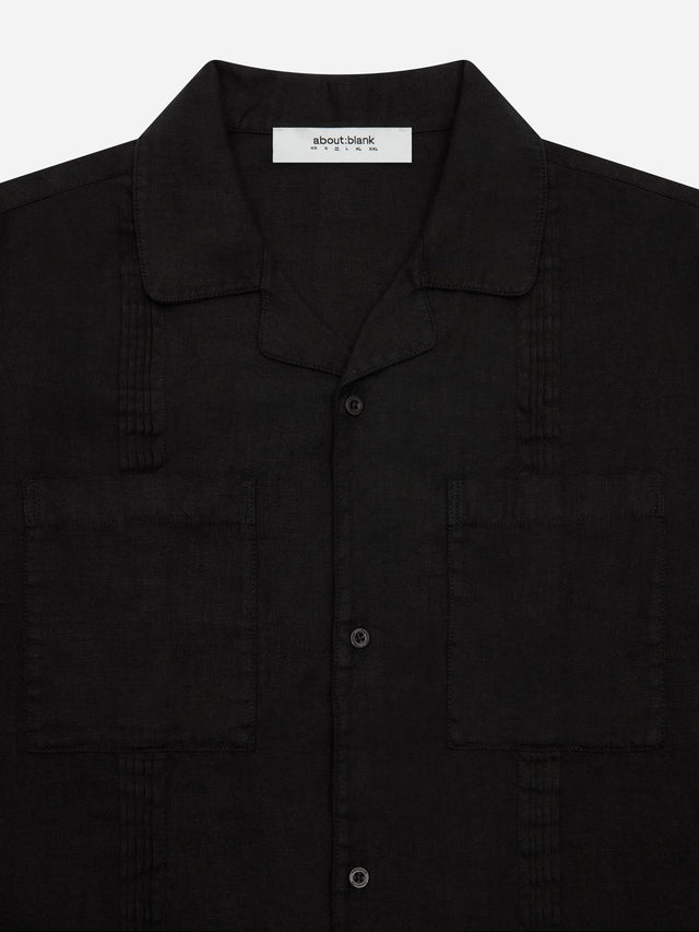 guayabera shirt black
