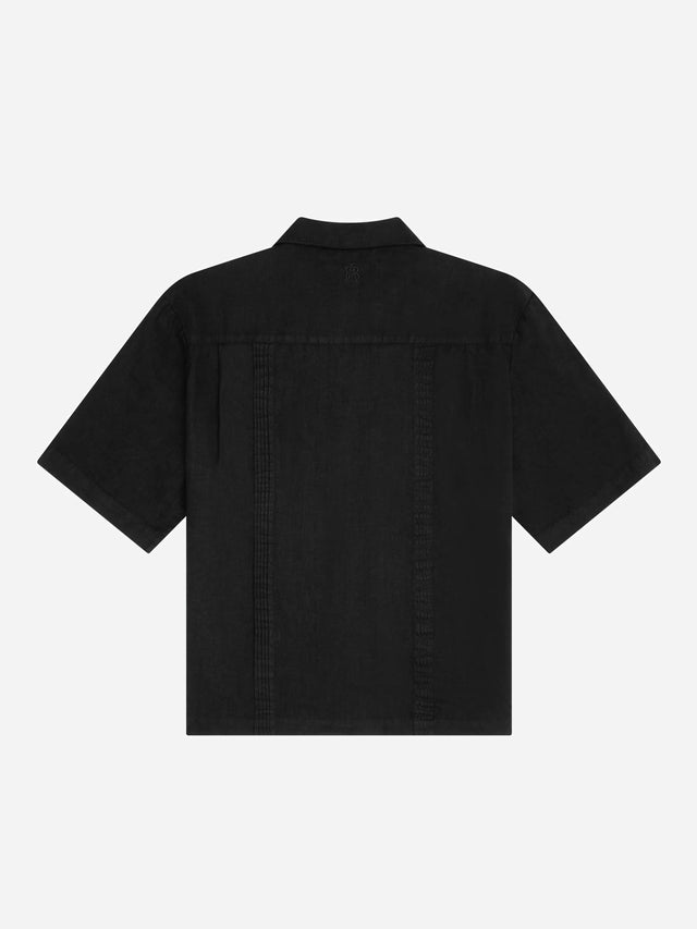 guayabera shirt black