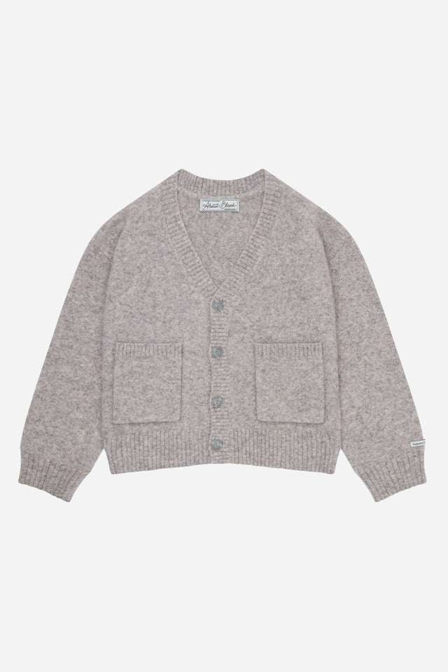 mohair knitted cardigan grey/ecru