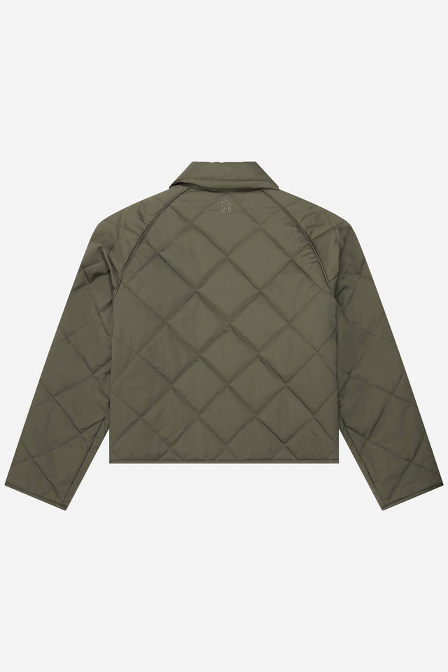 liner quilted jacket sage