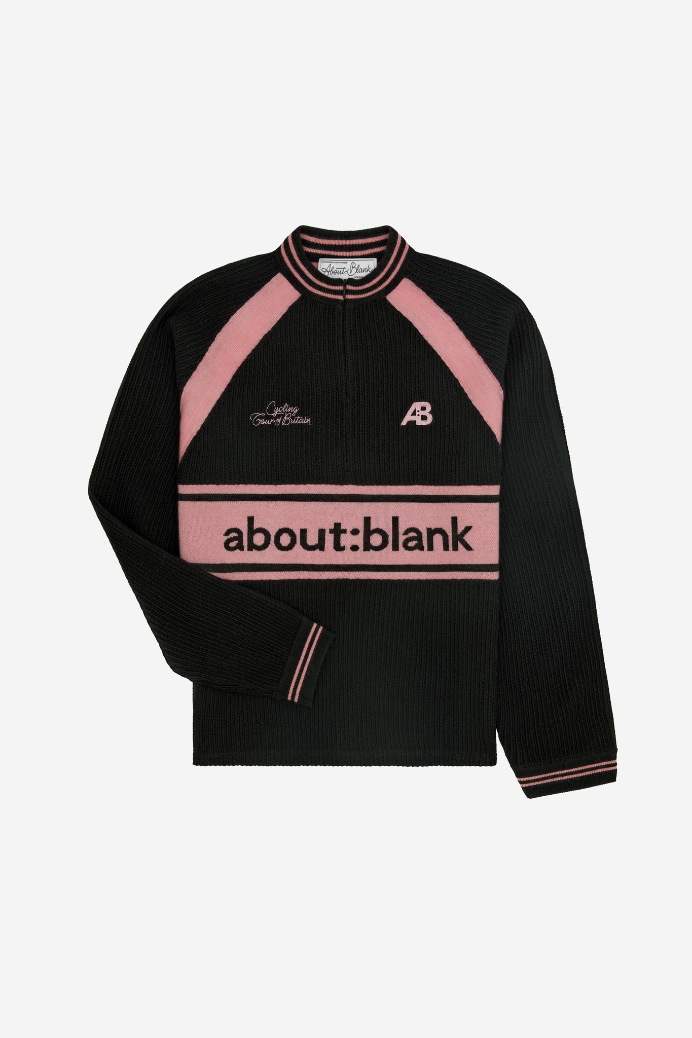 knitted cycling top black/pink