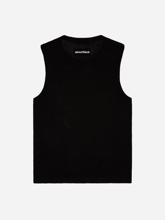 knitted sleeveless t-shirt black