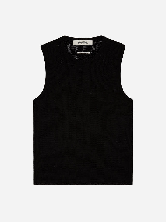 knitted sleeveless t-shirt black