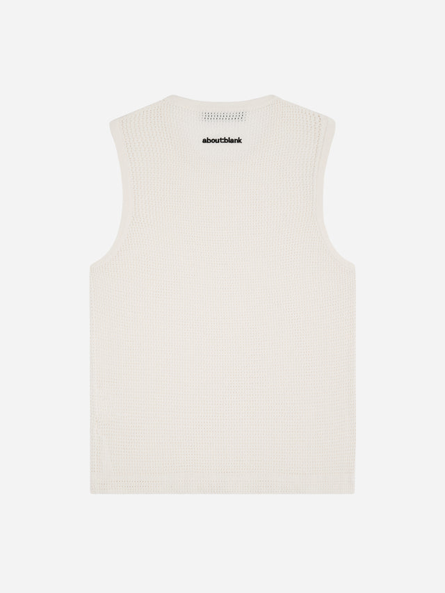 knitted sleeveless t-shirt oat