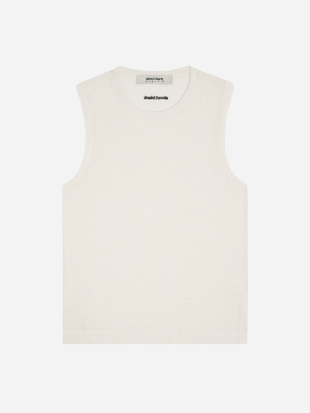 knitted sleeveless t-shirt oat