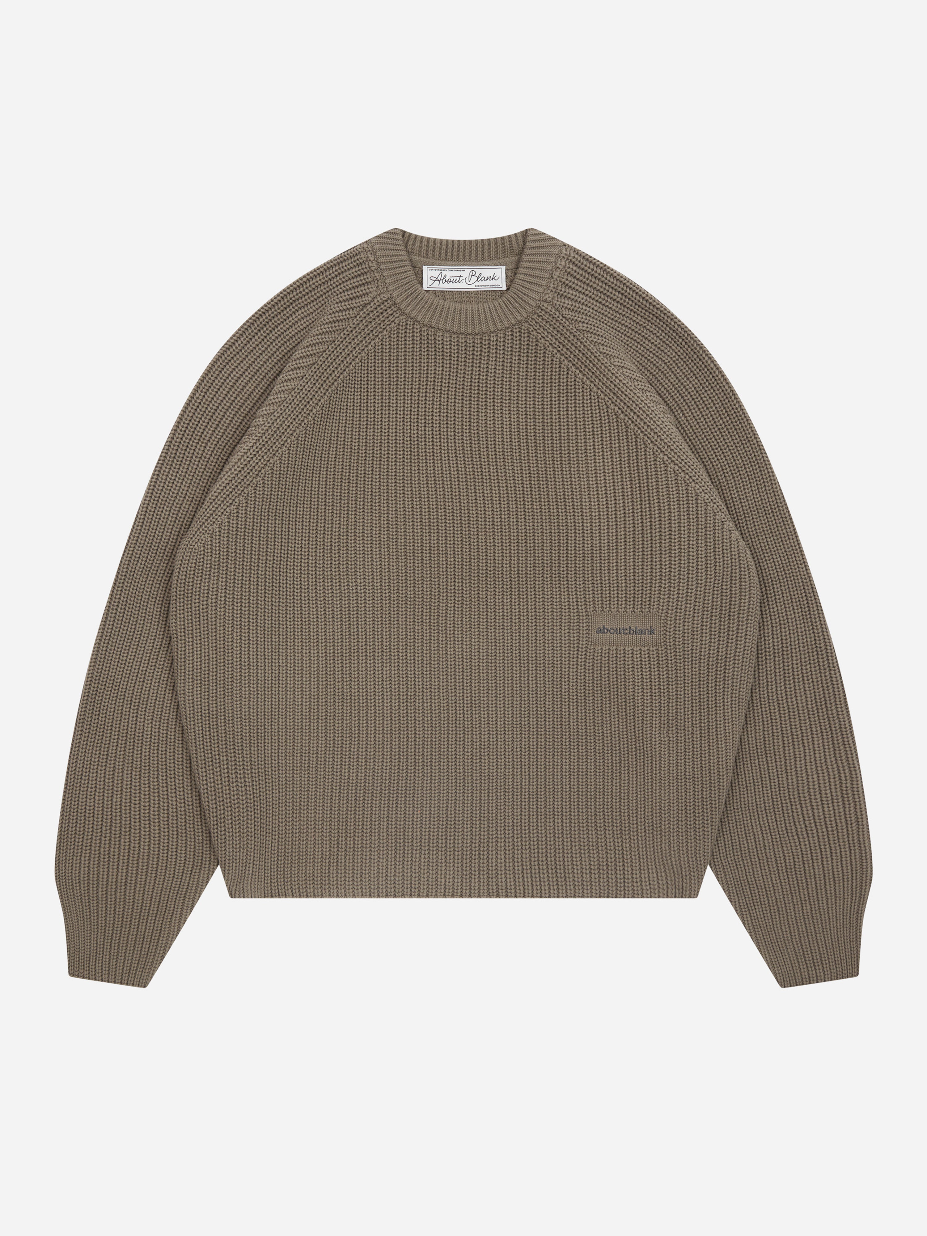 about:blank | rib mock neck crew charcoal