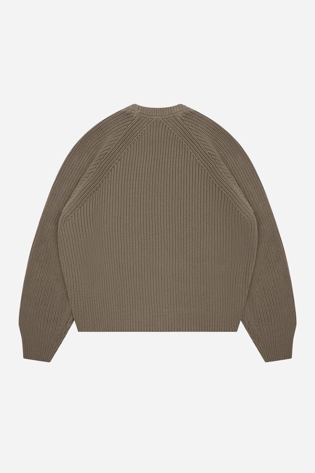 rib mock neck crew sage