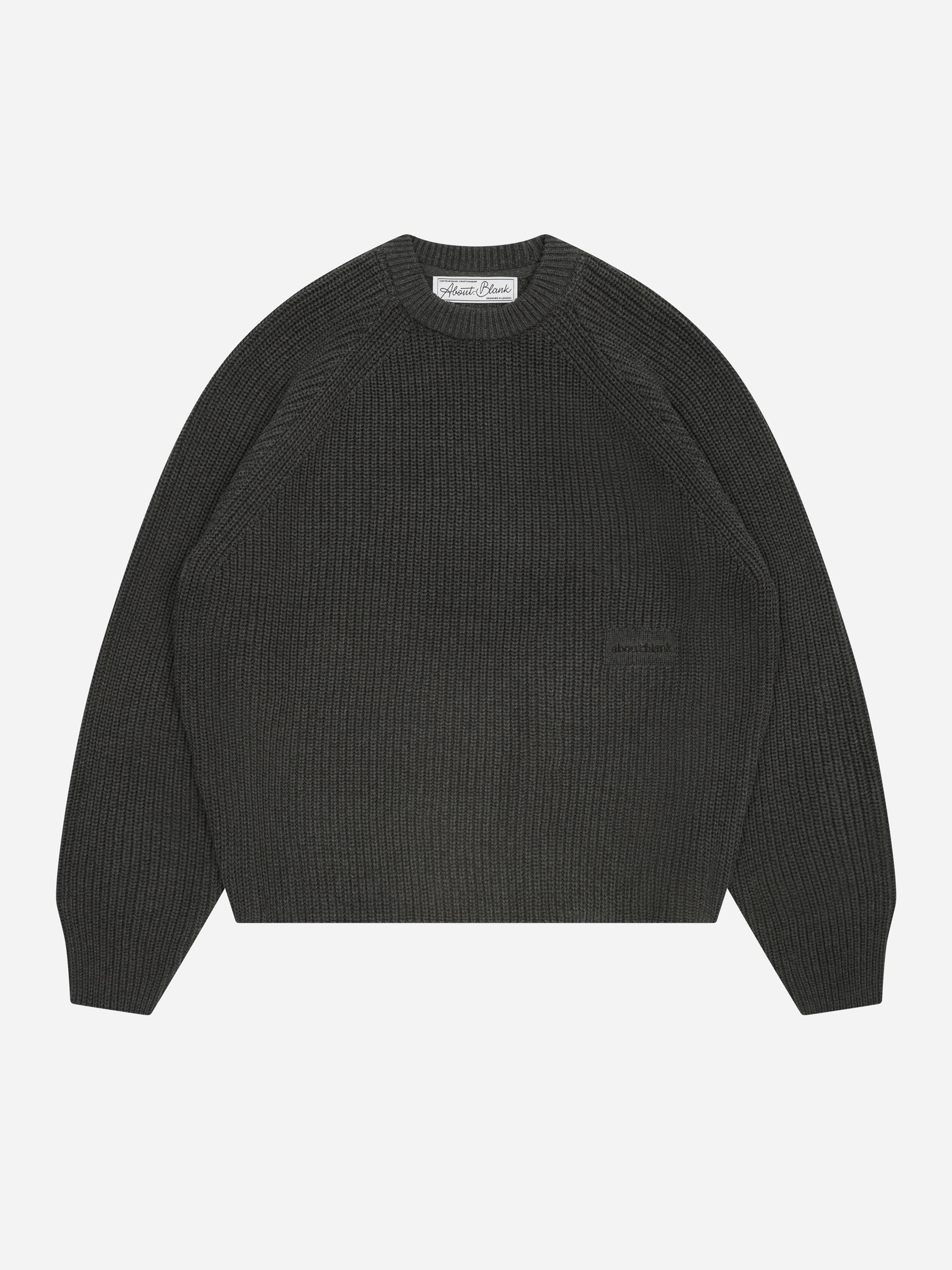 rib mock neck crew