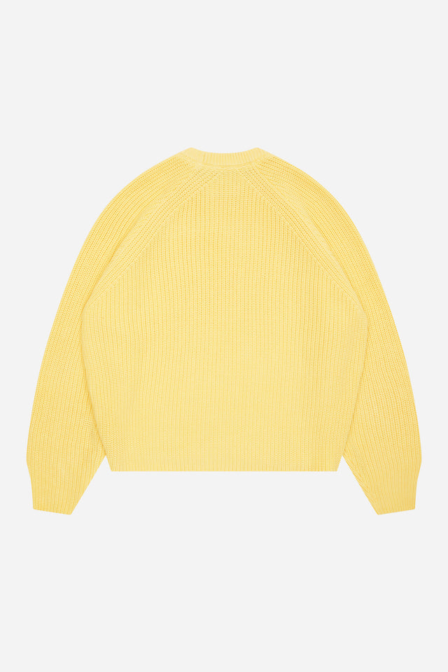rib mock neck crew yellow
