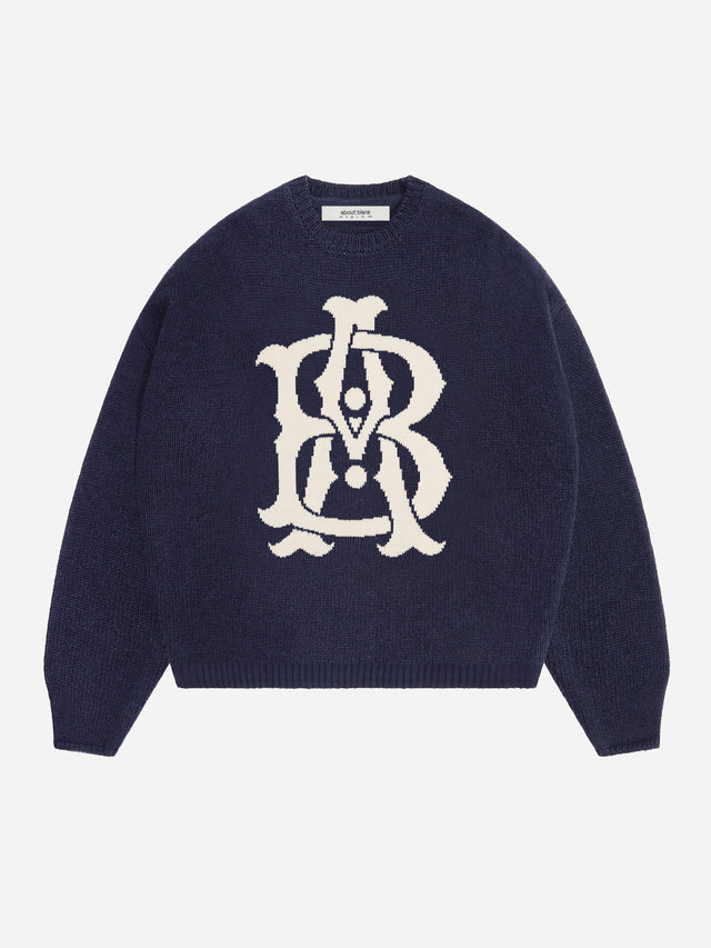 varsity knit crew navy