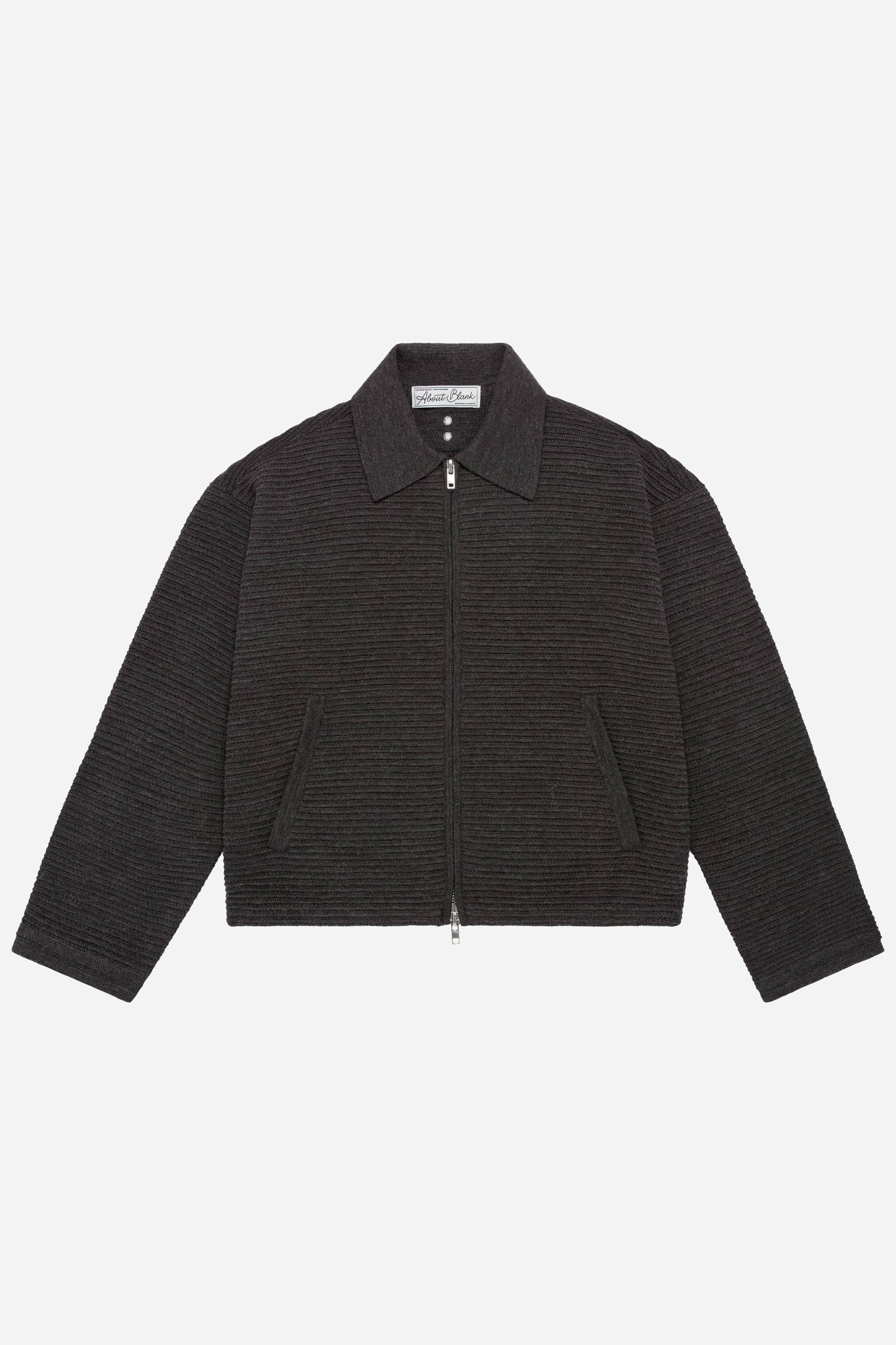 knitted zipped sports jacket charcoal