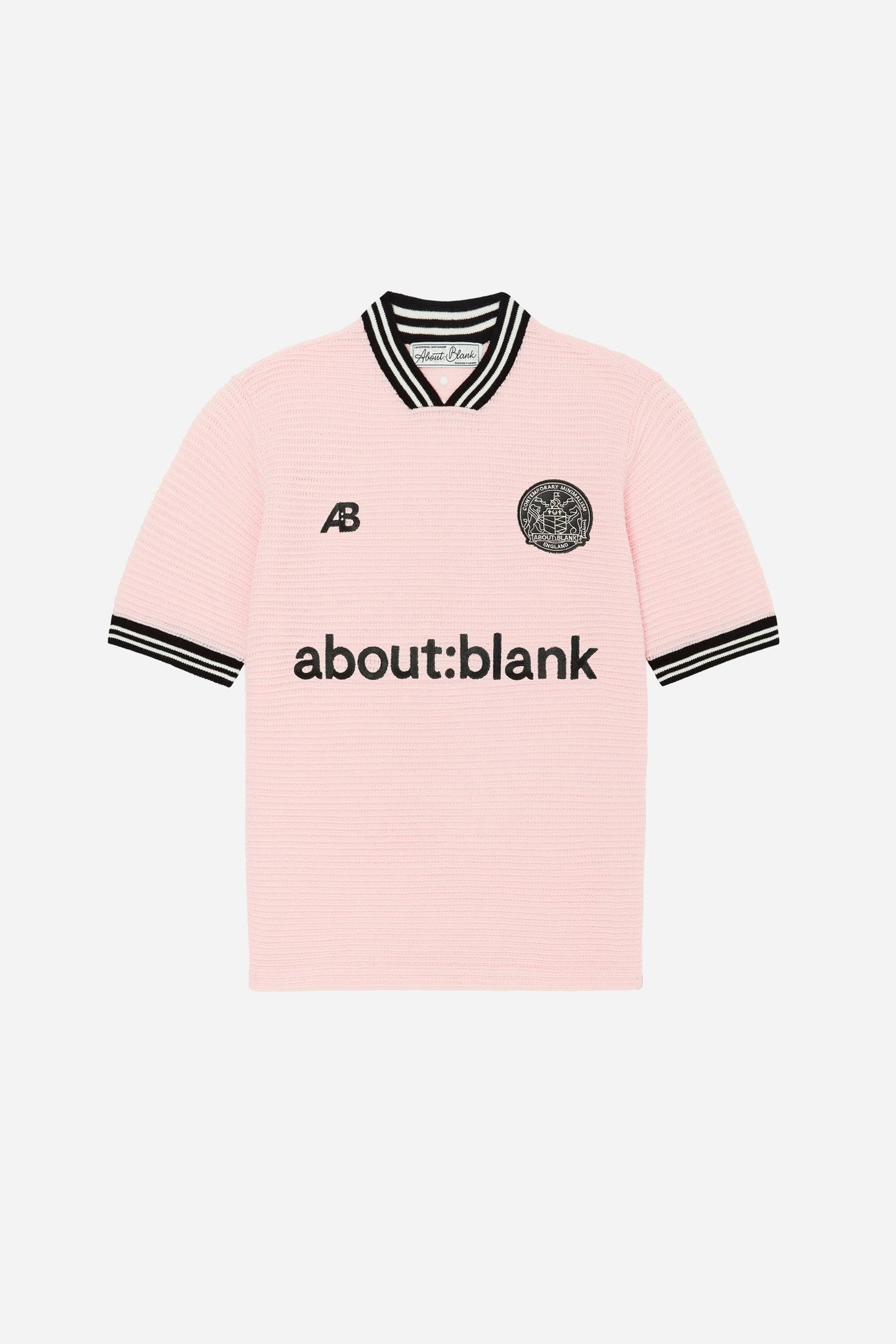 knitted football shirt pink/black