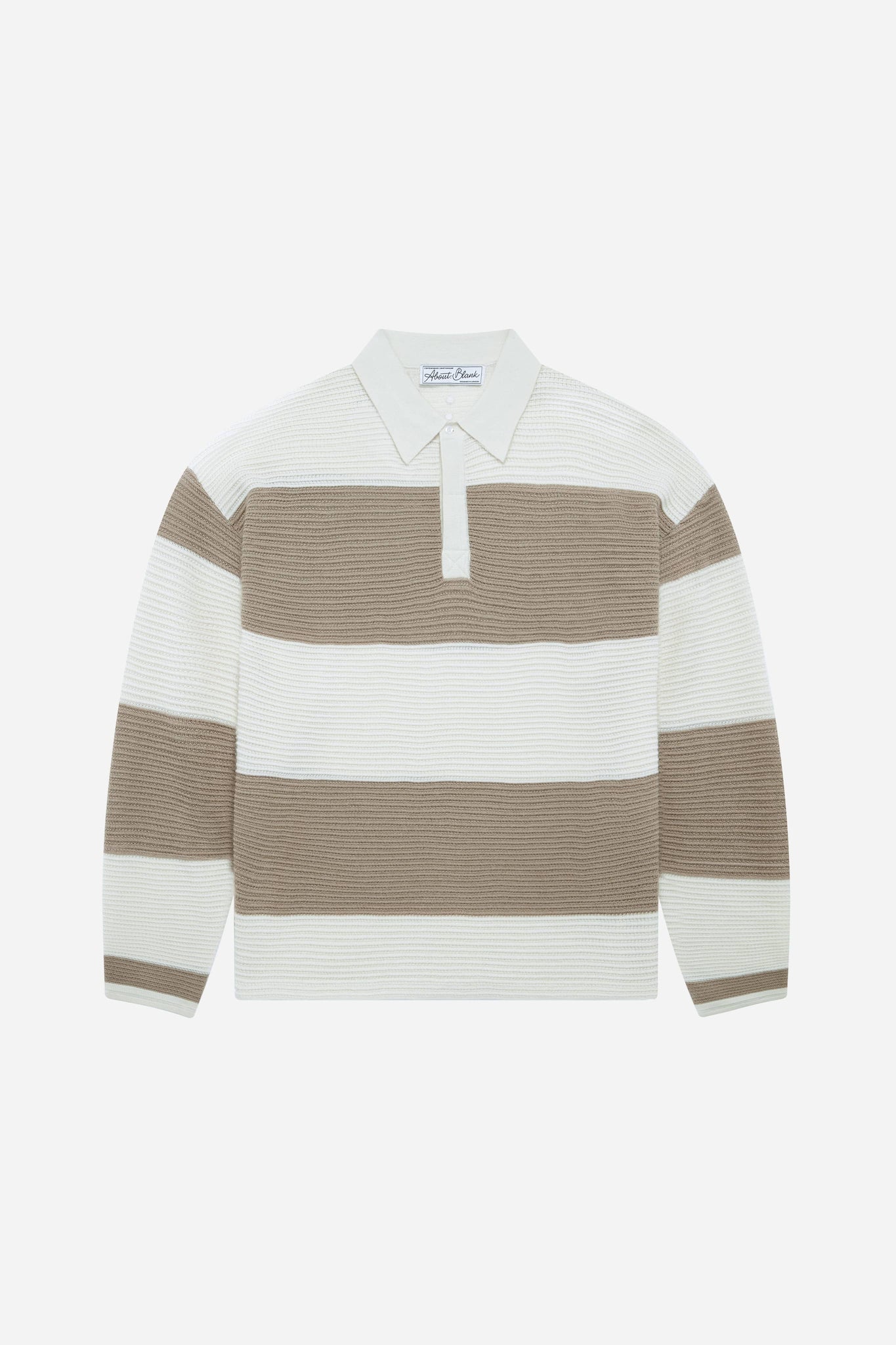 knitted striped rugby shirt oat/boulder