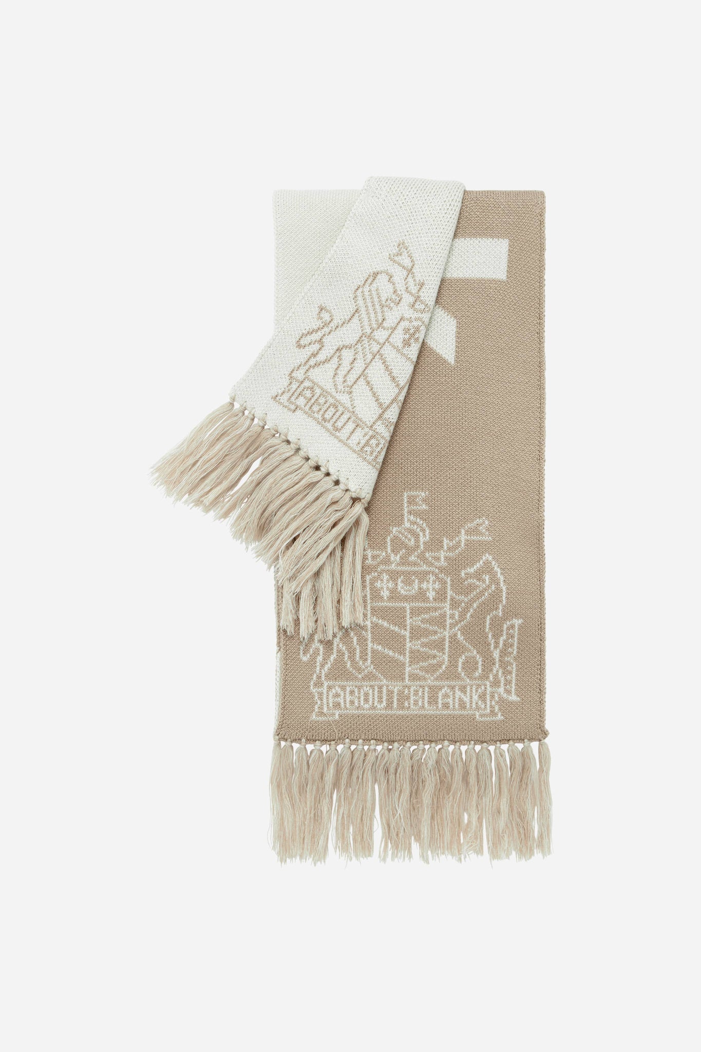 knitted scarf oat/boulder